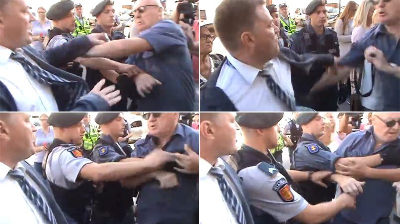 Viačeslavo Titovo užpuolimas liepos 26 dieną prie miesto tarybos pastato / Foto: facebook